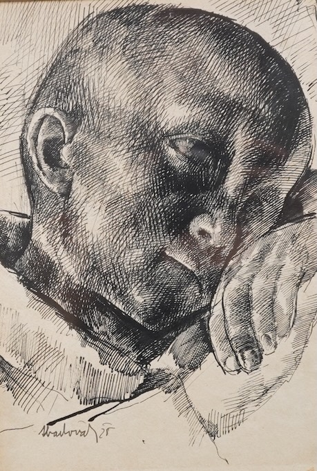 Vilmos Aba-Novák, Hungarian (1894-1941), Head study